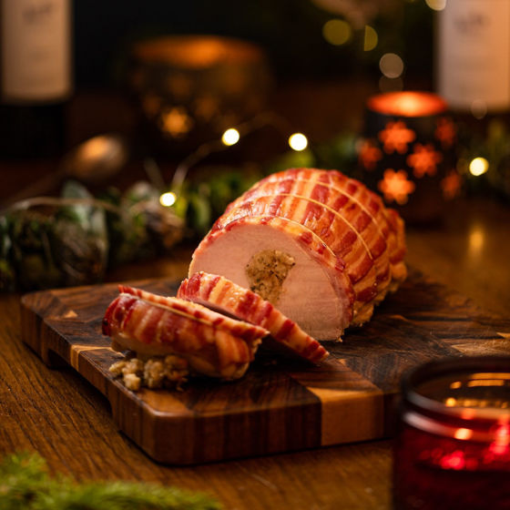 Stuffed Turkey Breast Joint wrapped in Streaky Bacon