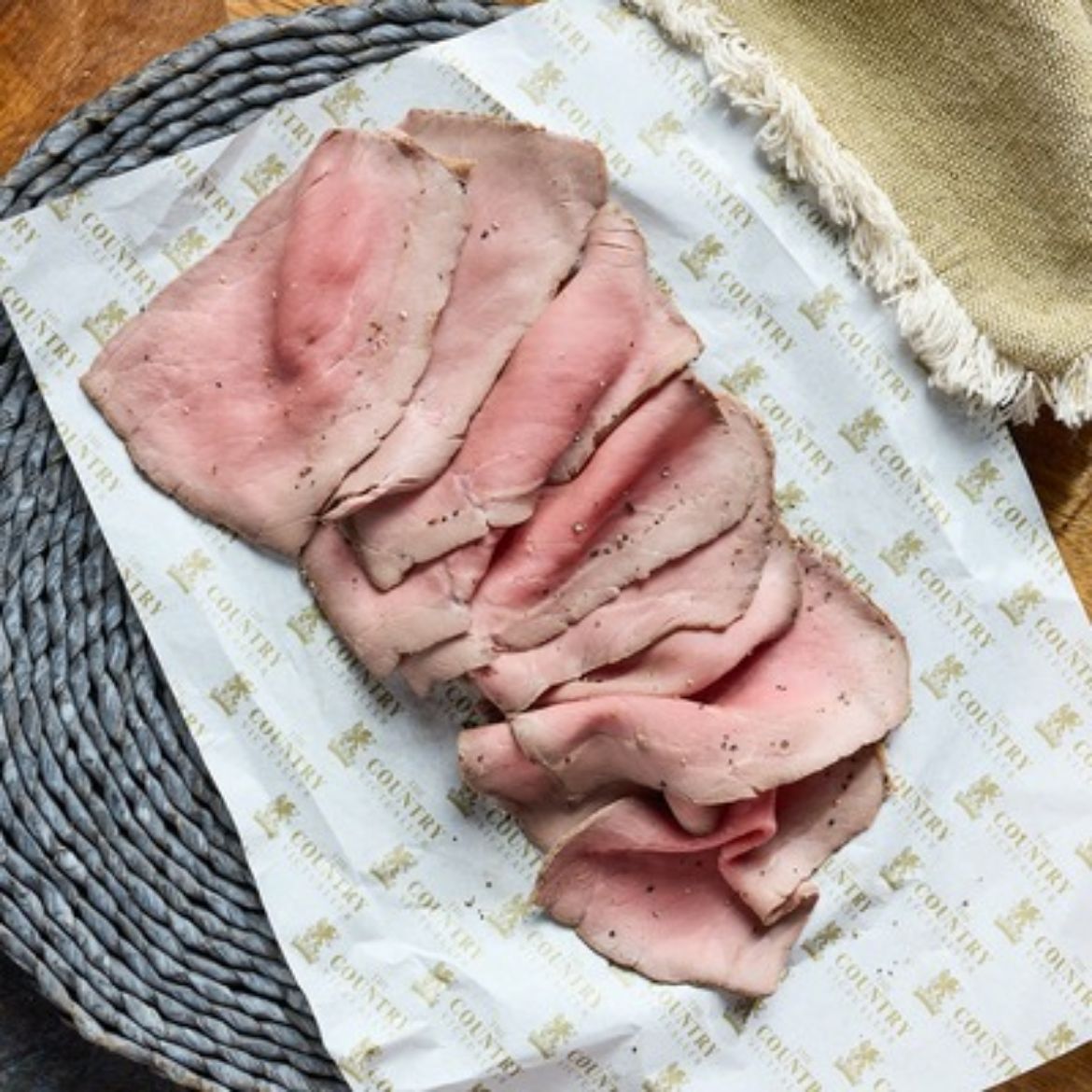 Sliced Pepper Crusted Rare Roast Beef